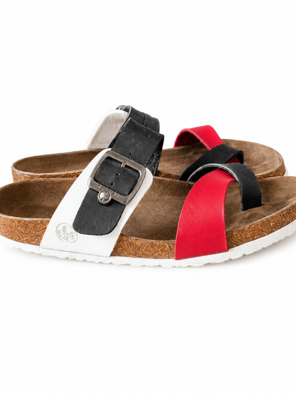 Rieker Women's Size 8.5 Multicolor Comfort Slide Sandals Red Black White